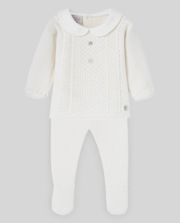 Paz knitted wool sweater and leggings set.