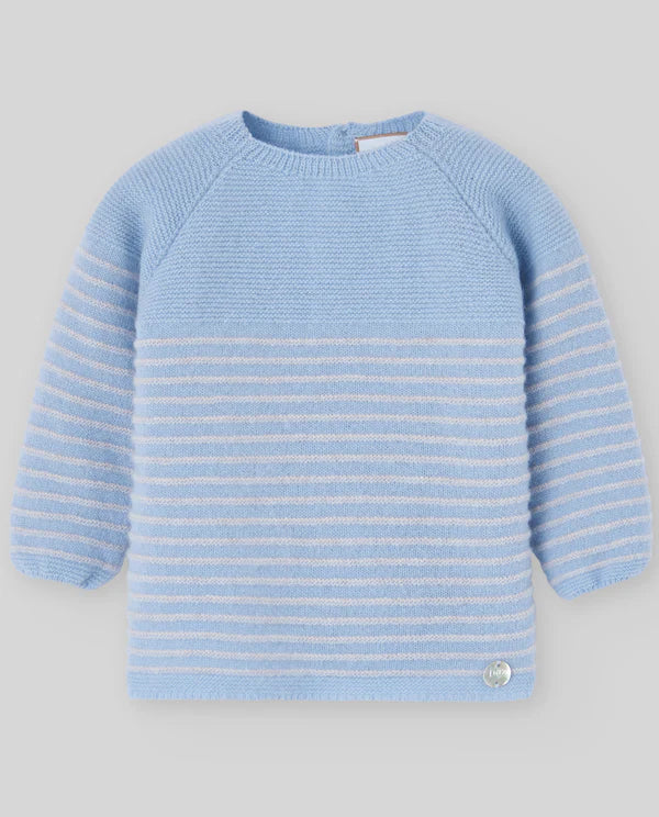 Essentia stripped cashmere wool sweater and leggings set.