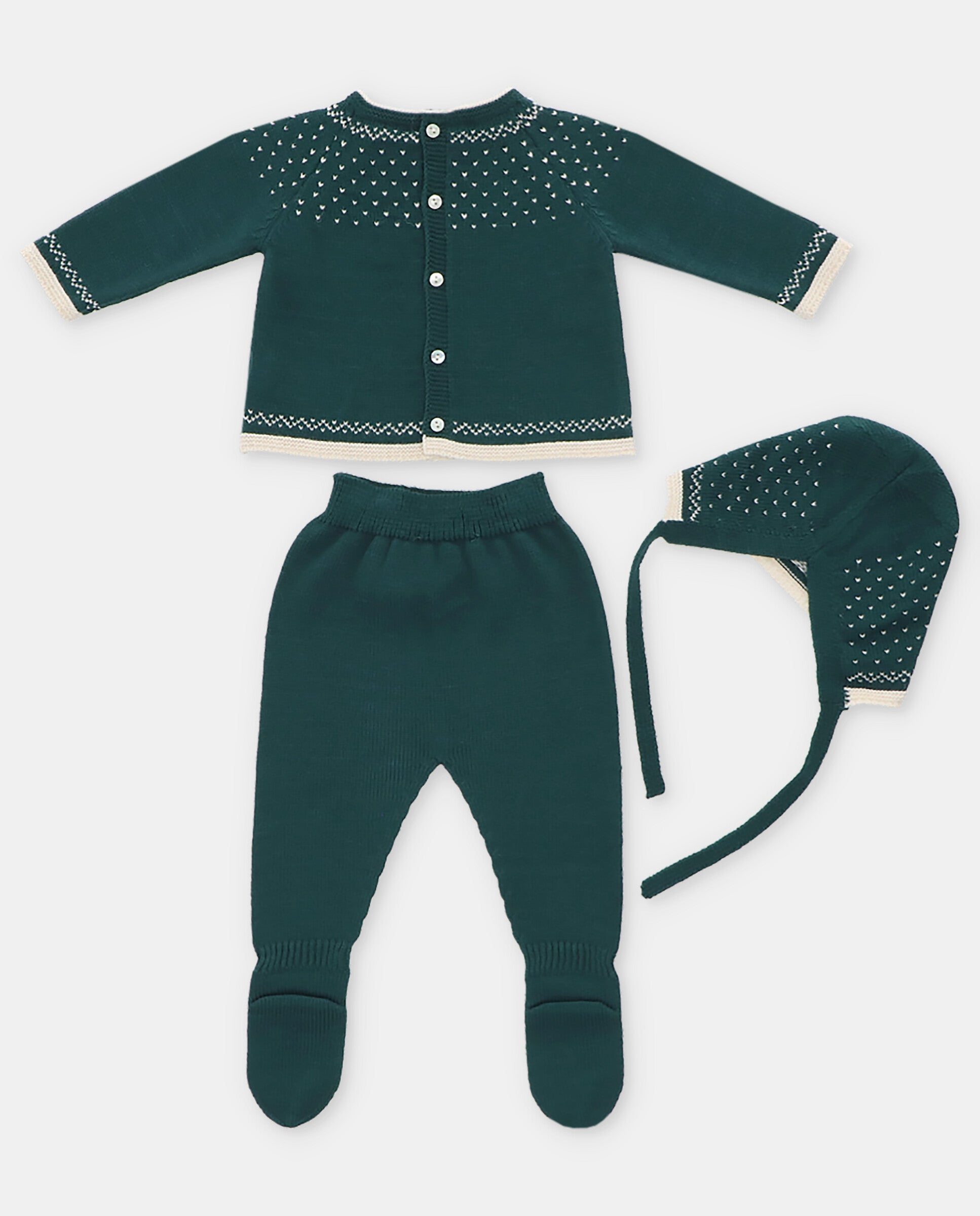 Knitted sweater ,leggings & bonnet set for boys
