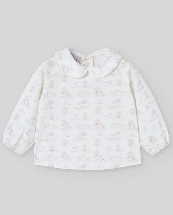 Pony woven newborn blouse