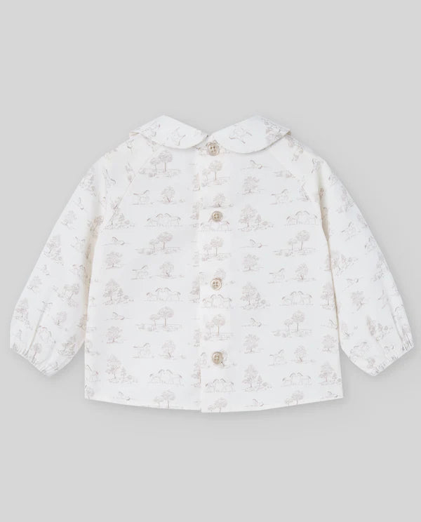 Pony woven newborn blouse