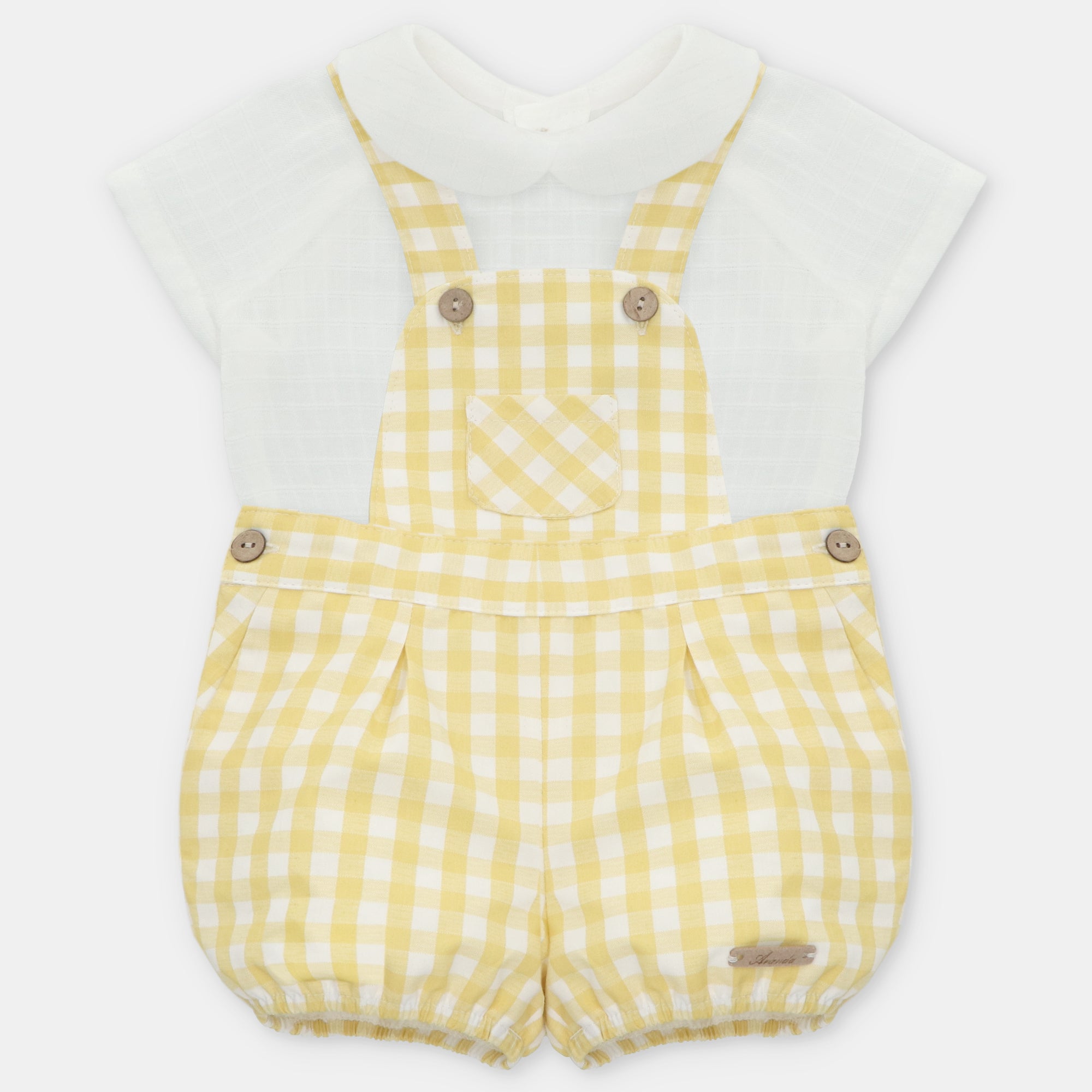 Merala woven shirt and overall set