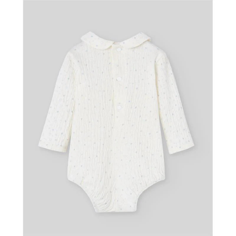 Knit Newborn Body Deva, Cream/Powder Blue