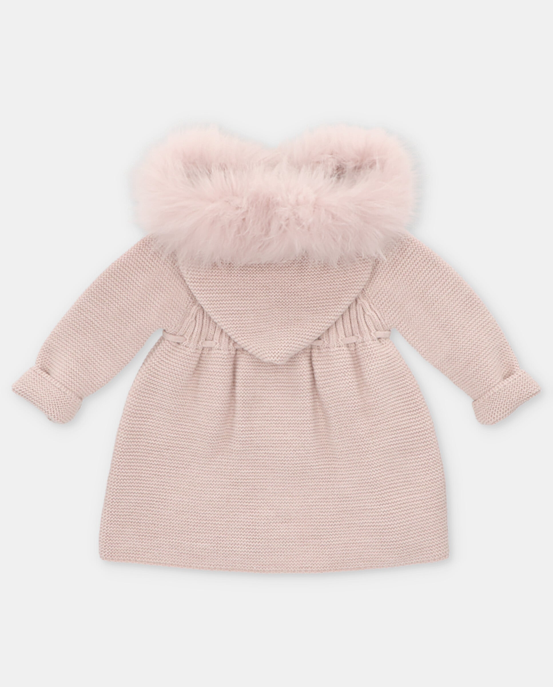 Knitted Chic coat with real fur for girls