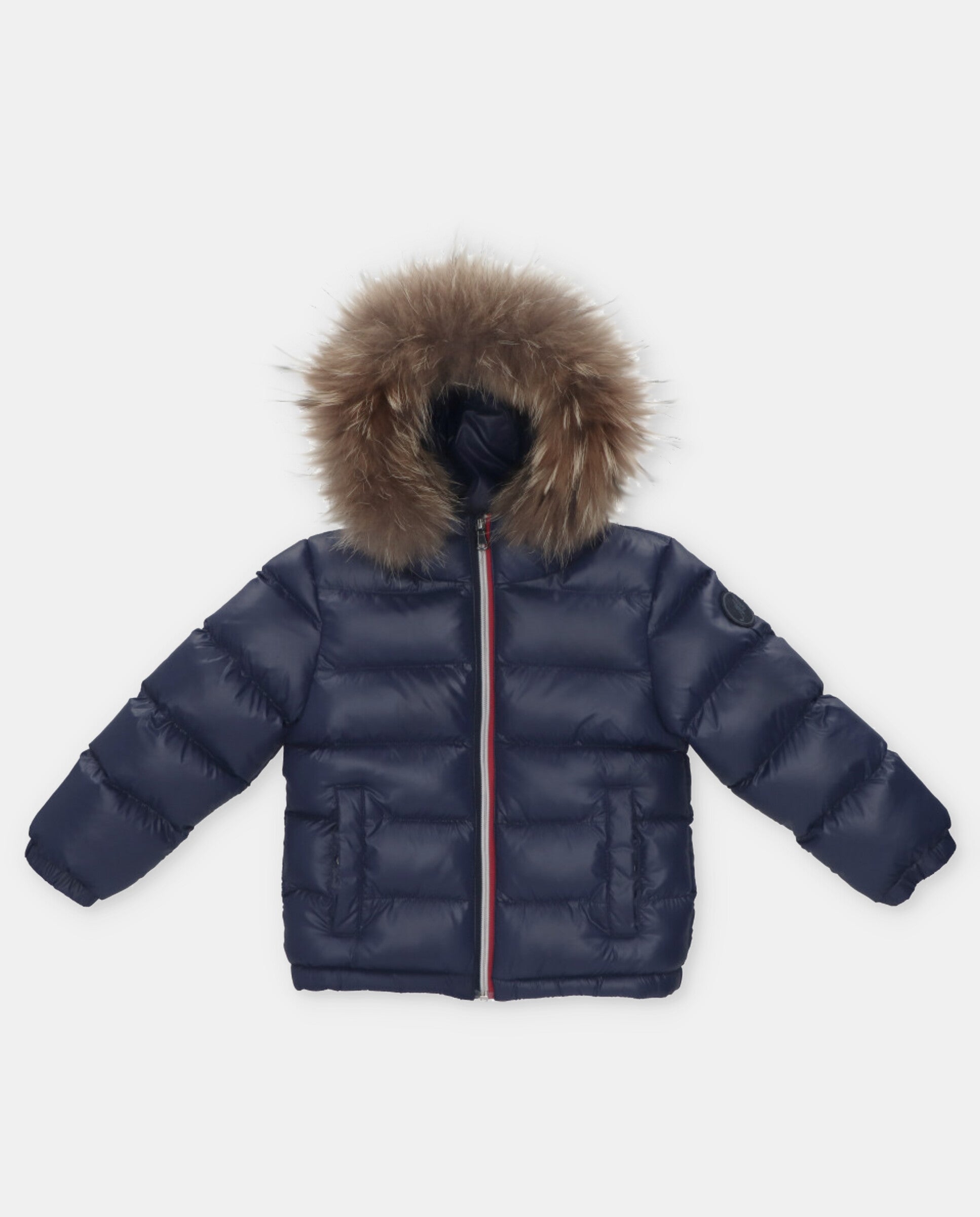 Unisex hooded coat with real fur