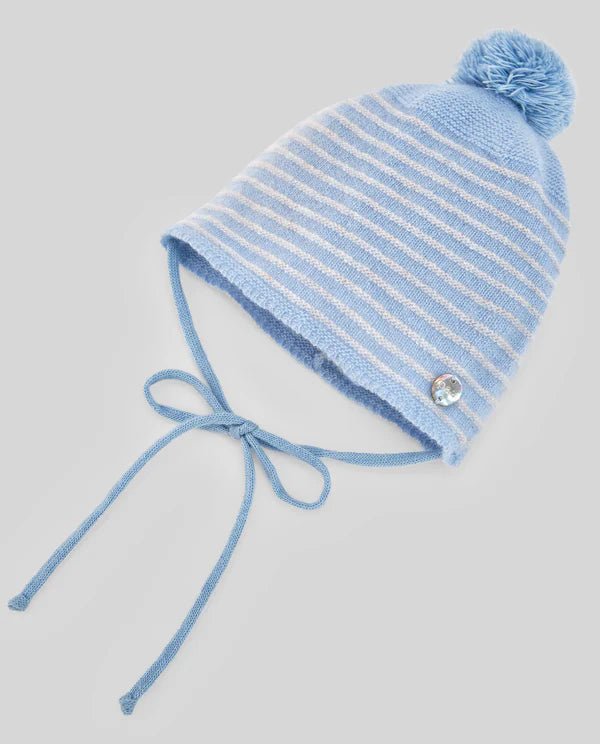 Essentia stripped blue beanie