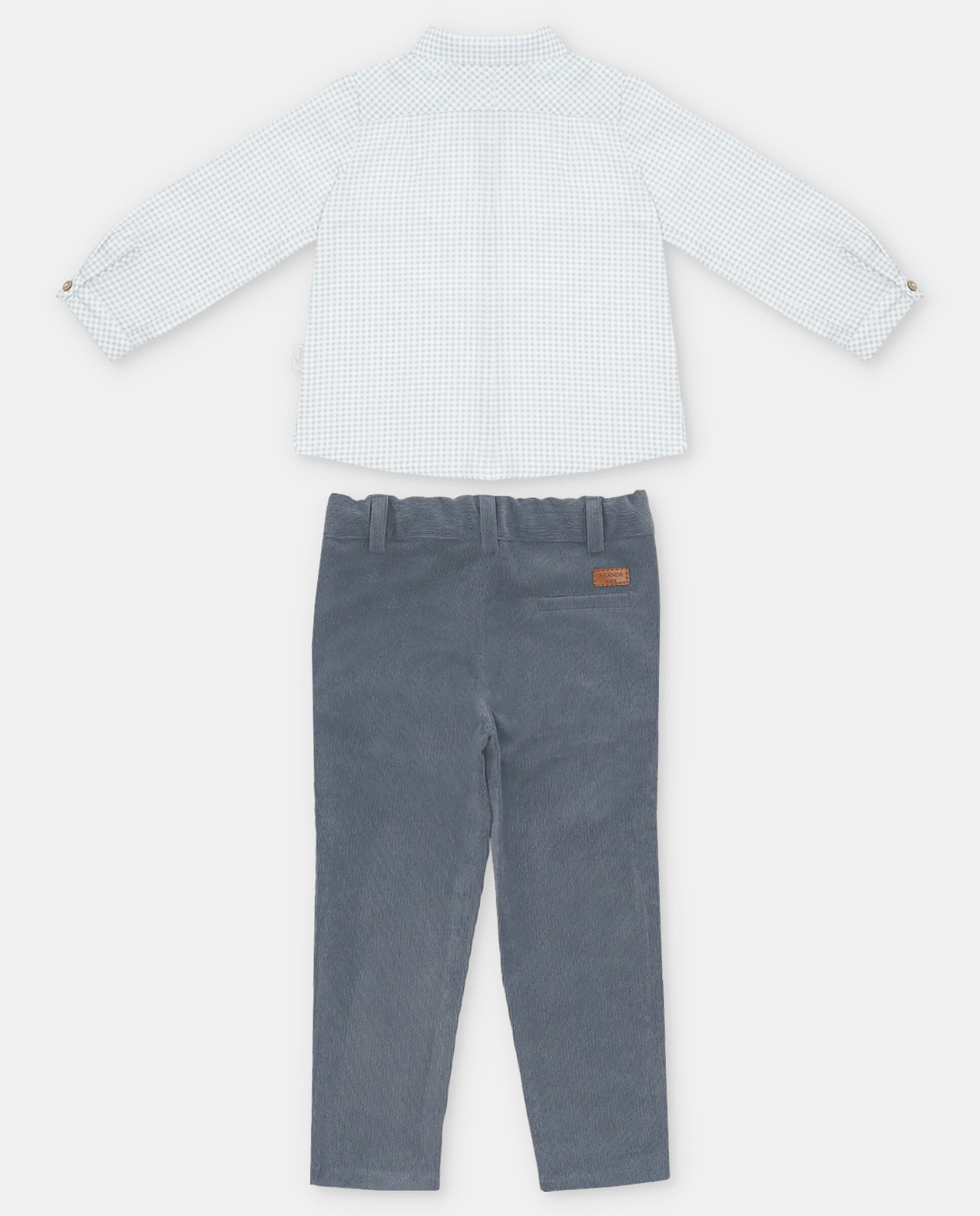 Woven shirt and pants set for boys
