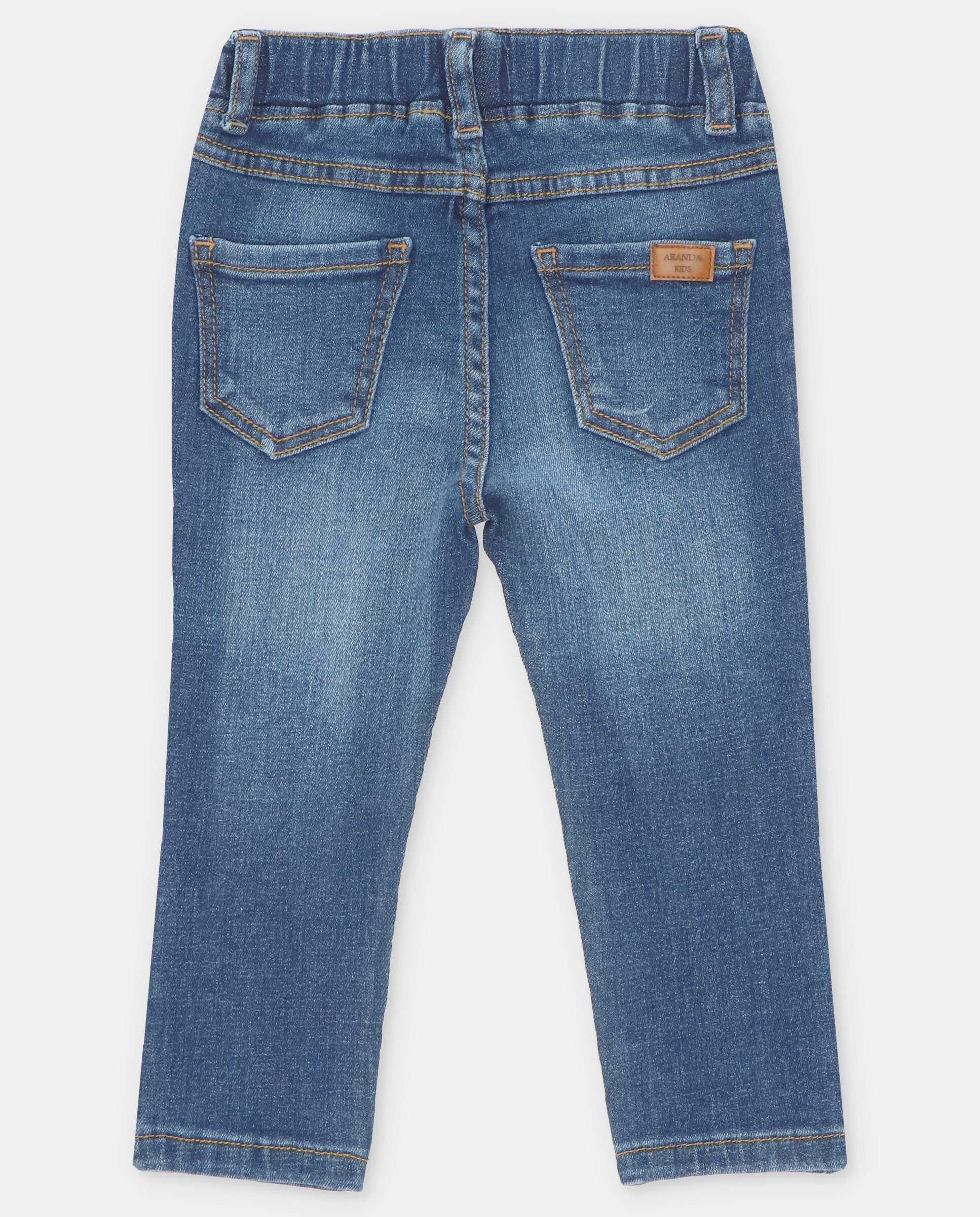 Unisex denim pants with waistband