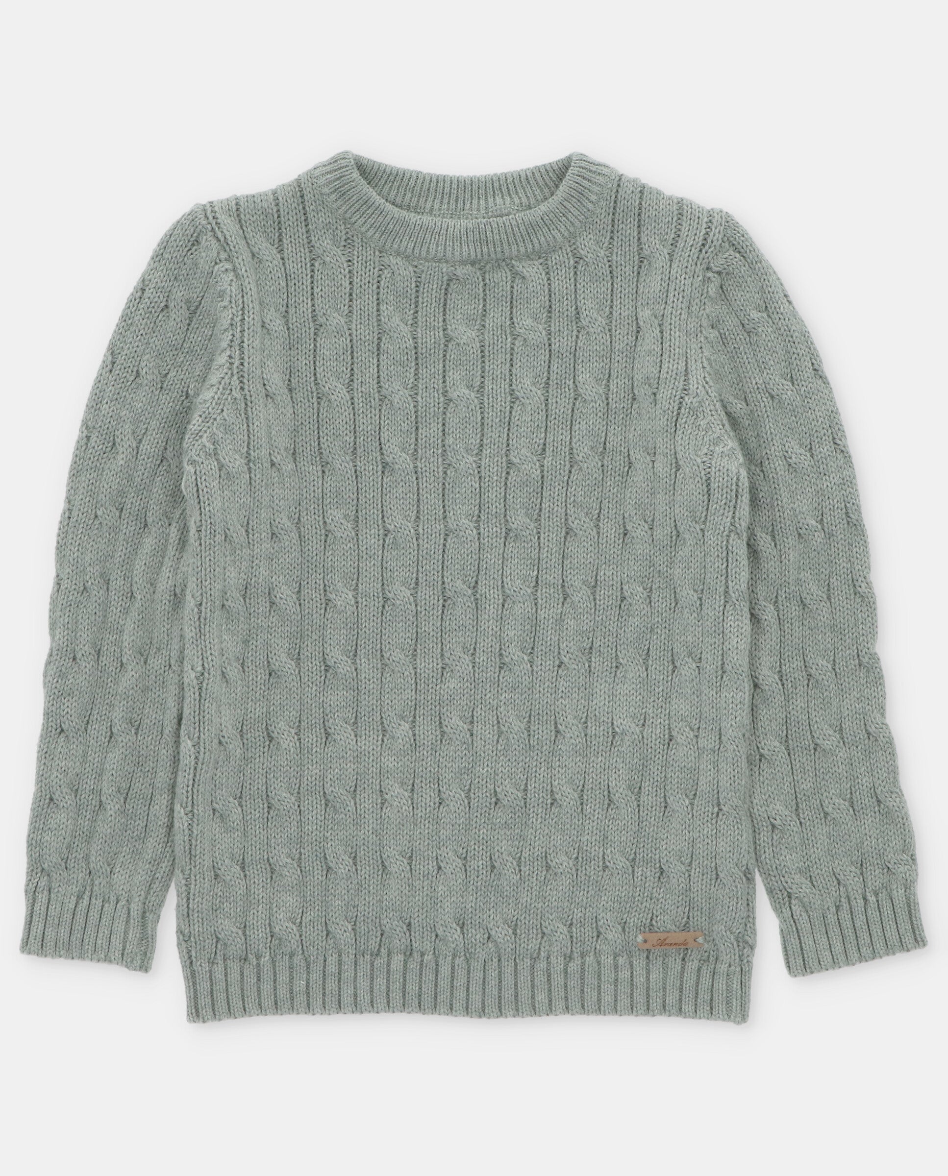 Knitted sweater with braid detailing for boys
