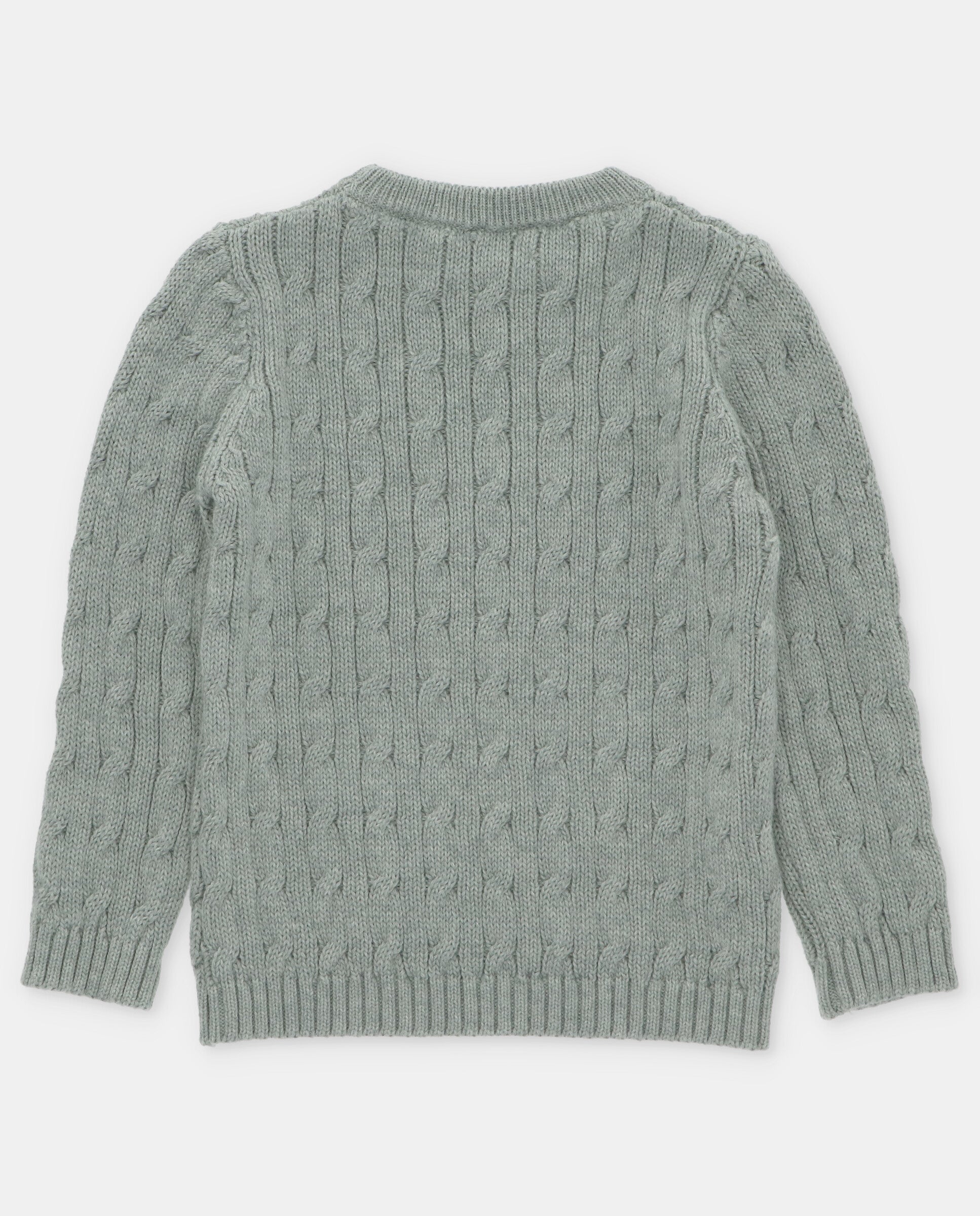Knitted sweater with braid detailing for boys
