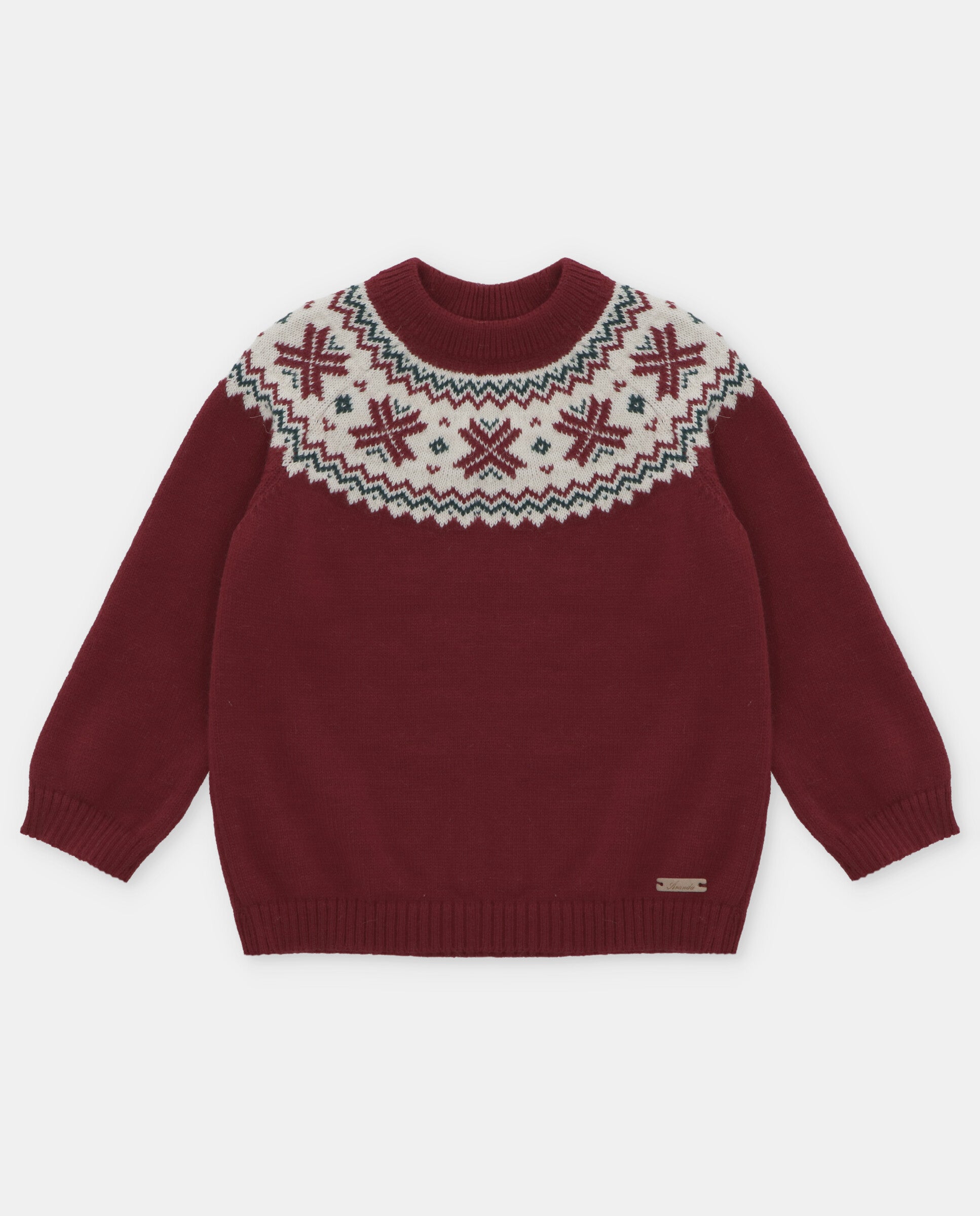 Unisex knitted sweater with snow details