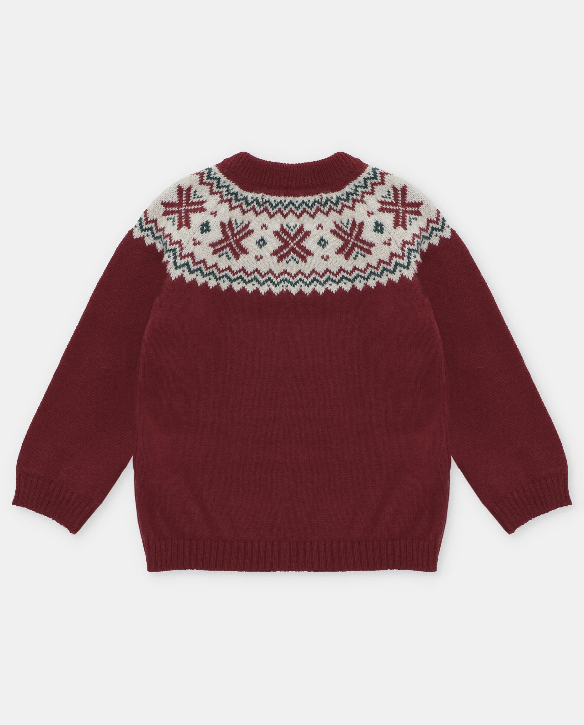Unisex knitted sweater with snow details