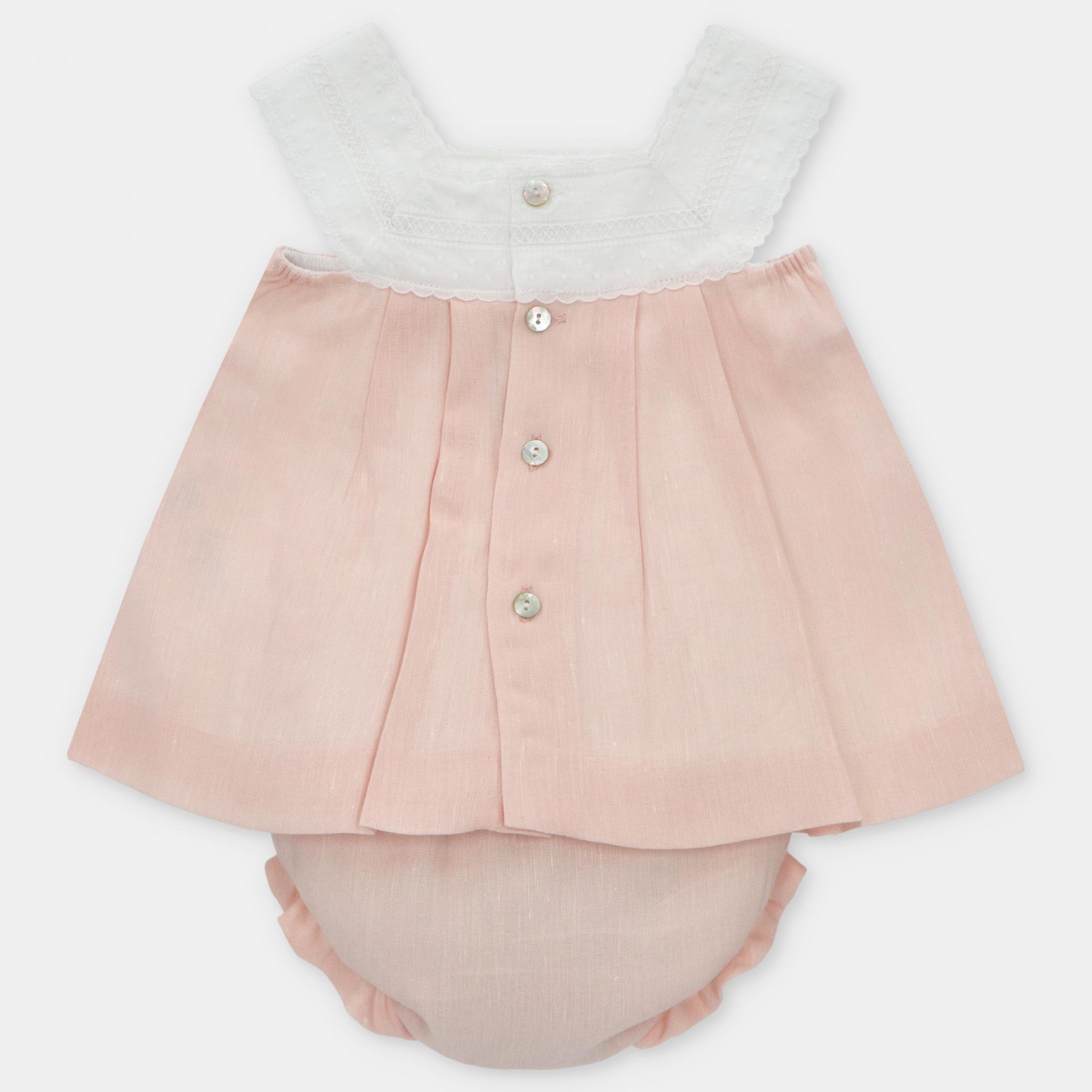 Lace-Trimmed dress & nappy Set