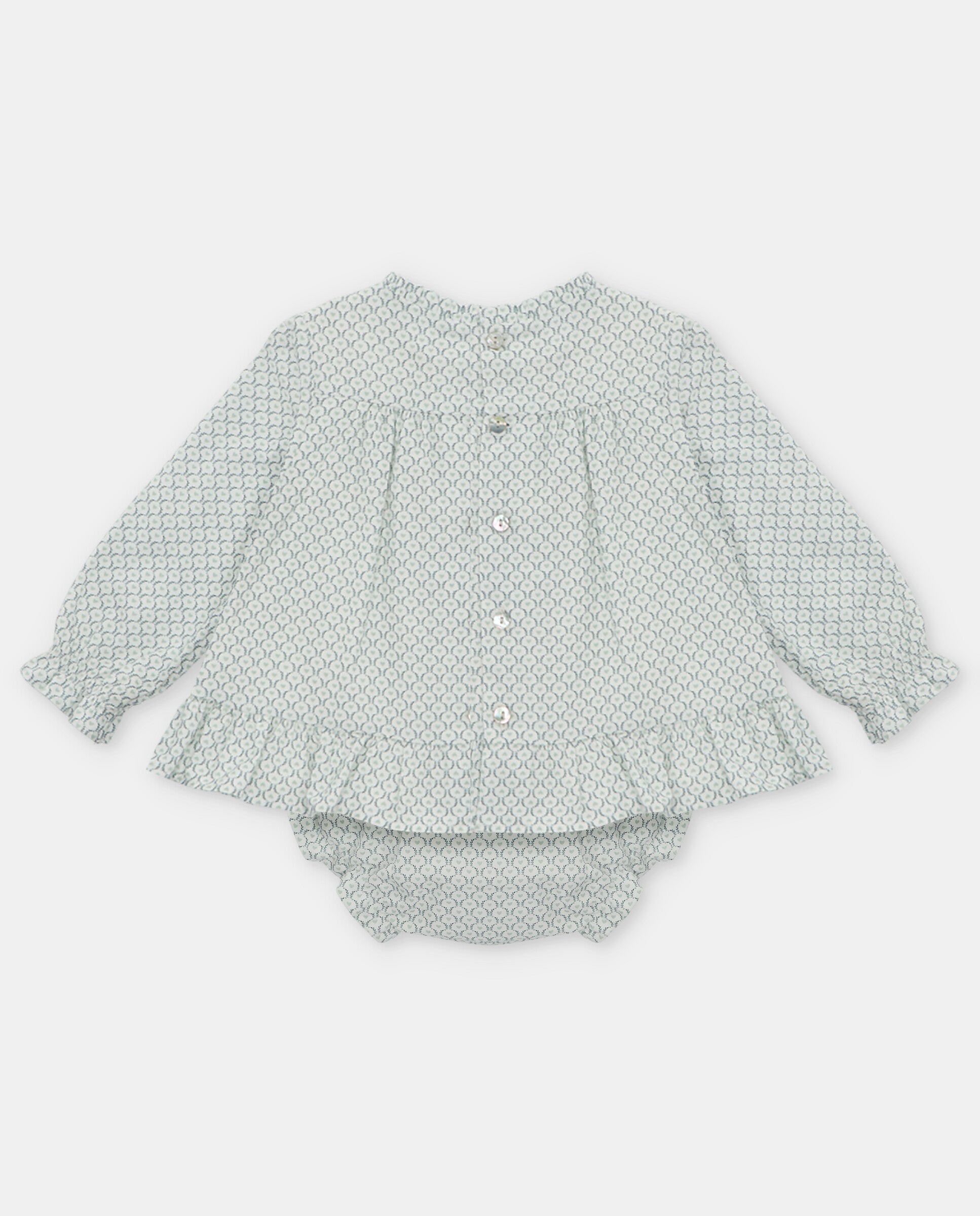 Cover Printed dress & nappy set
