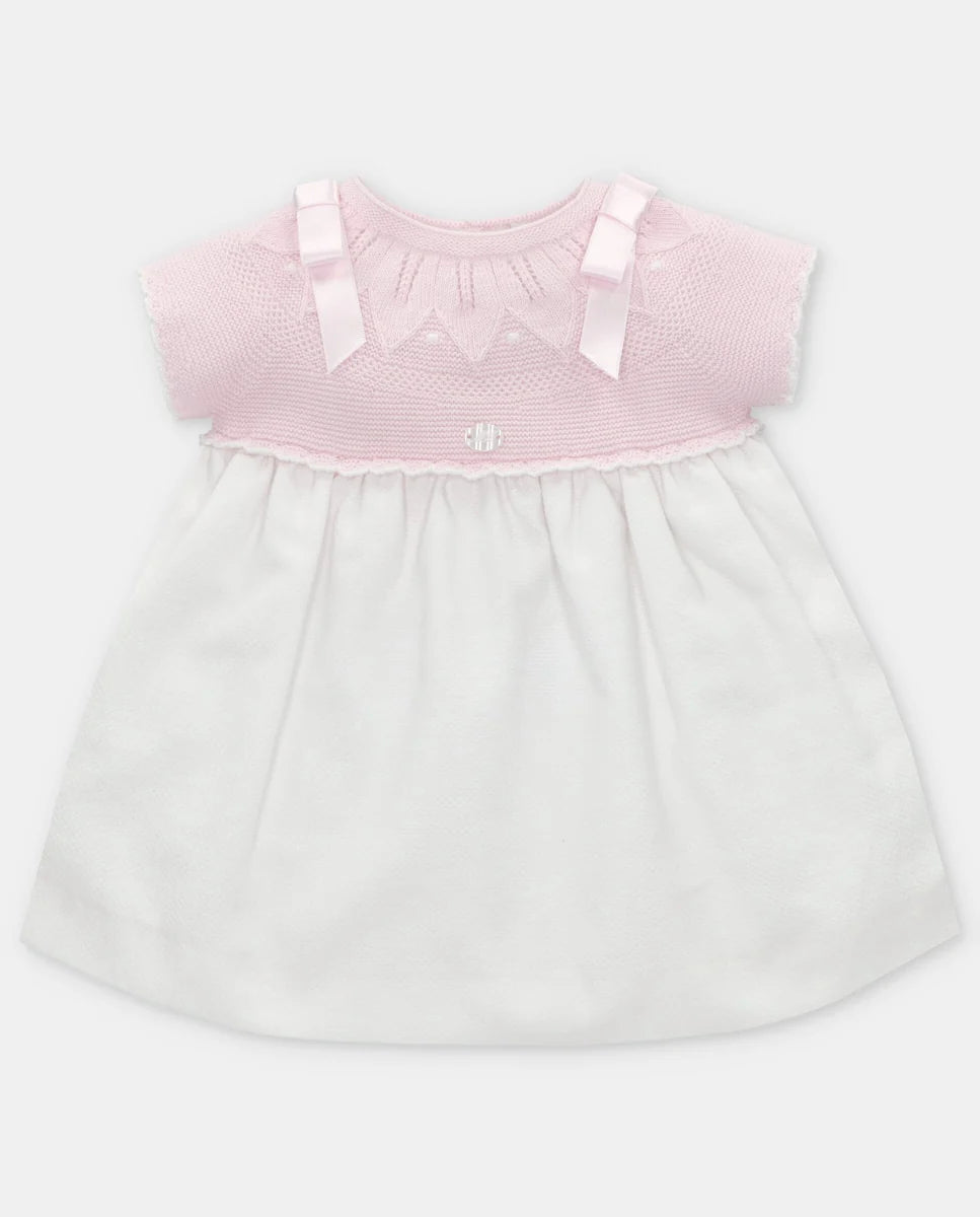 Pink Knit Dress with Bows by Martín Aranda