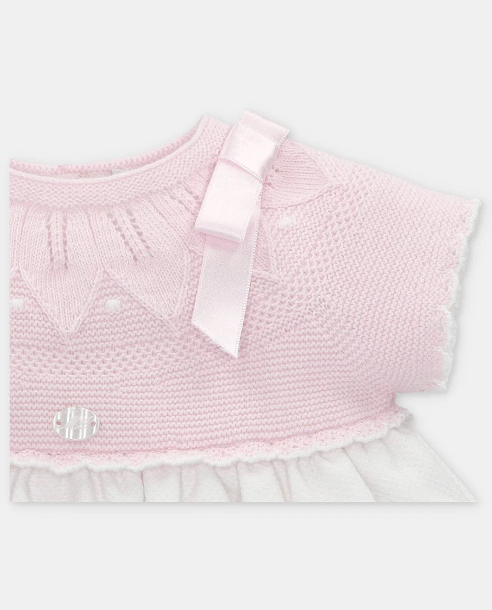 Pink Knit Dress with Bows by Martín Aranda