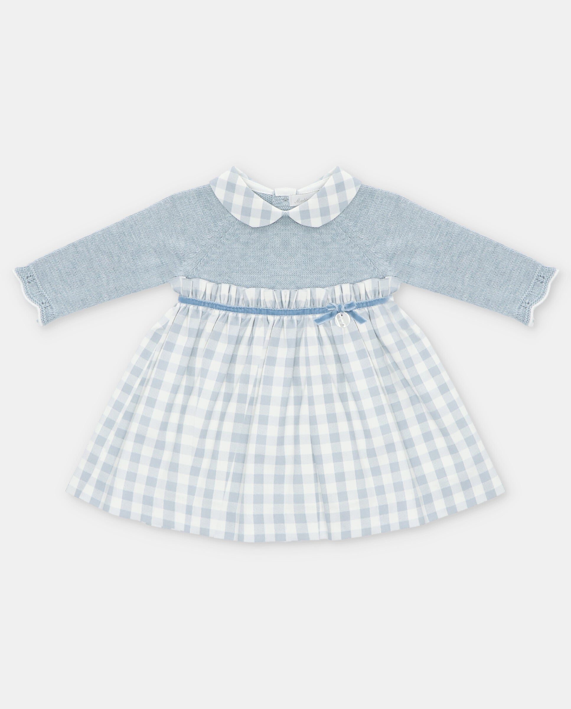 Knitted top checkered dress