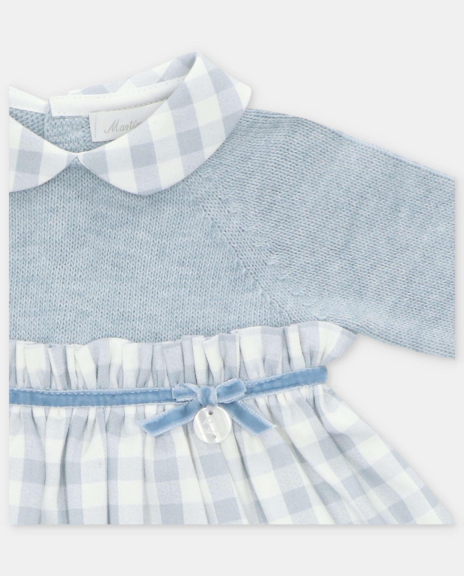 Knitted top checkered dress