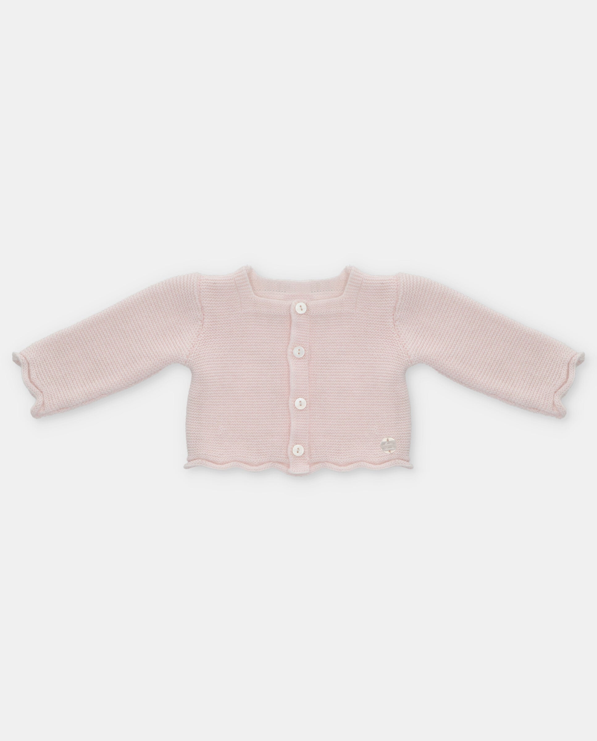 Short sleeved knitted girl cardigan