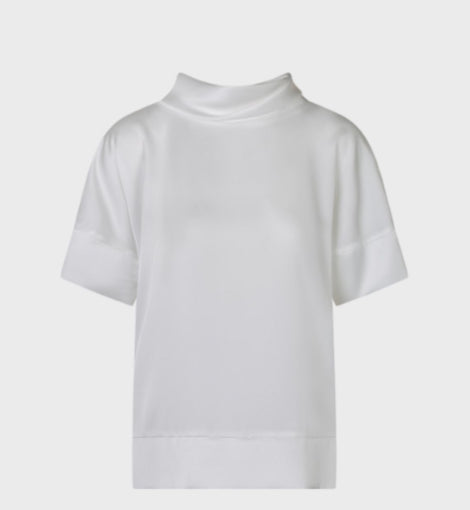 Satin Round High Neck Blouse