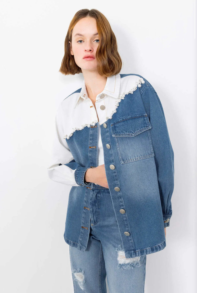 Blue Jean Shirt with Detail
