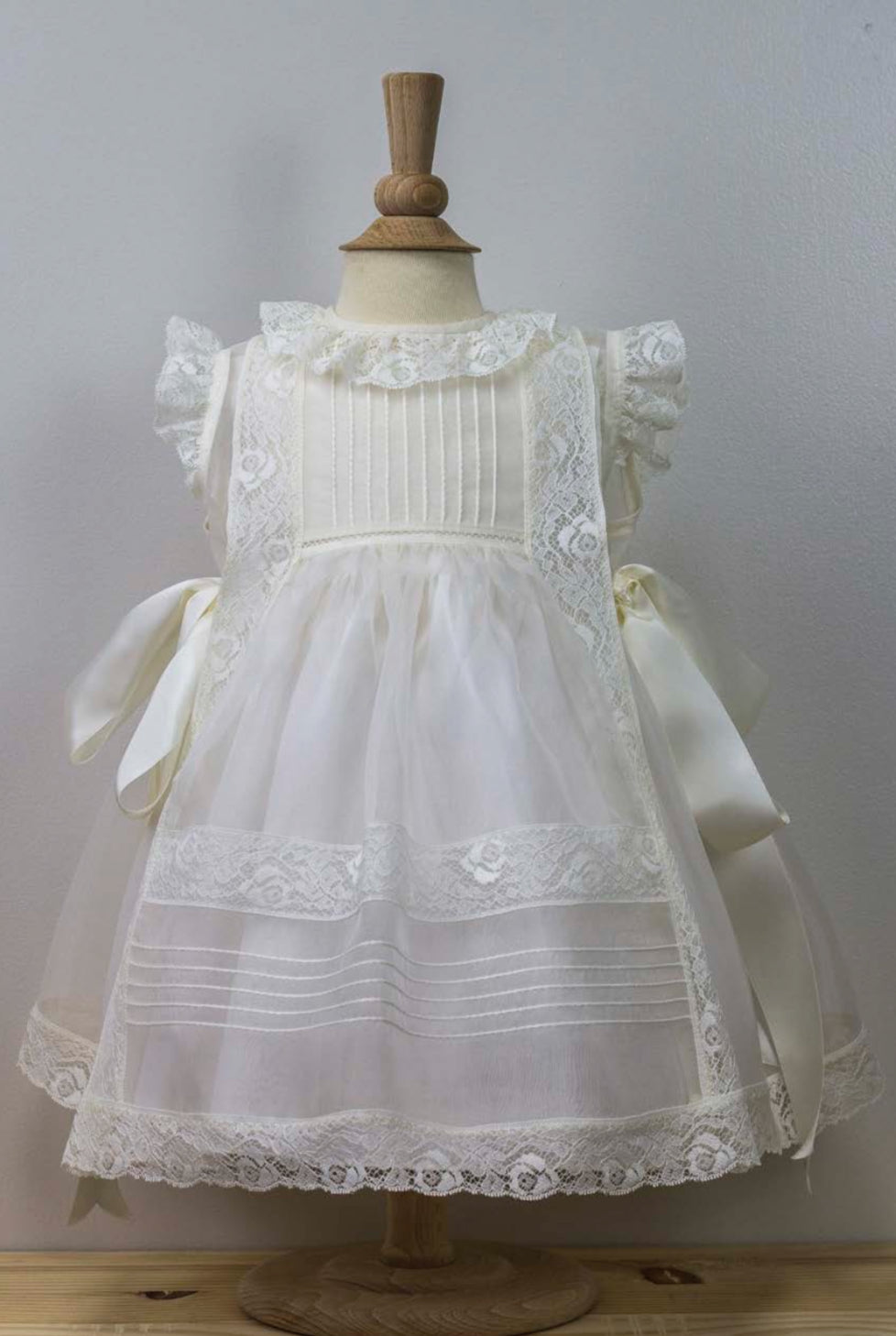 Delicate White Baby Dress with Floral Lace Trim
