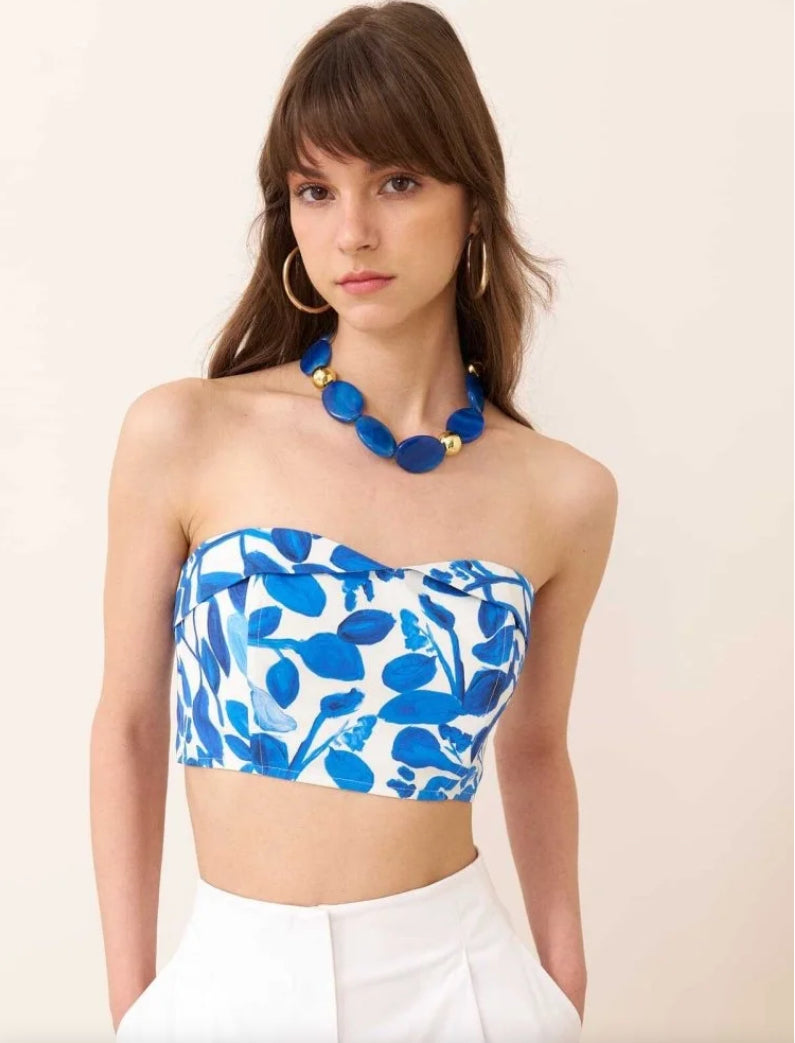 Strapless Patterned Bustier