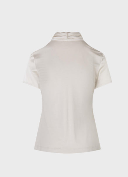 Drape-neck Satin Blouse