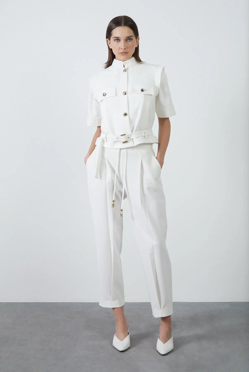Belted jacket & pants set