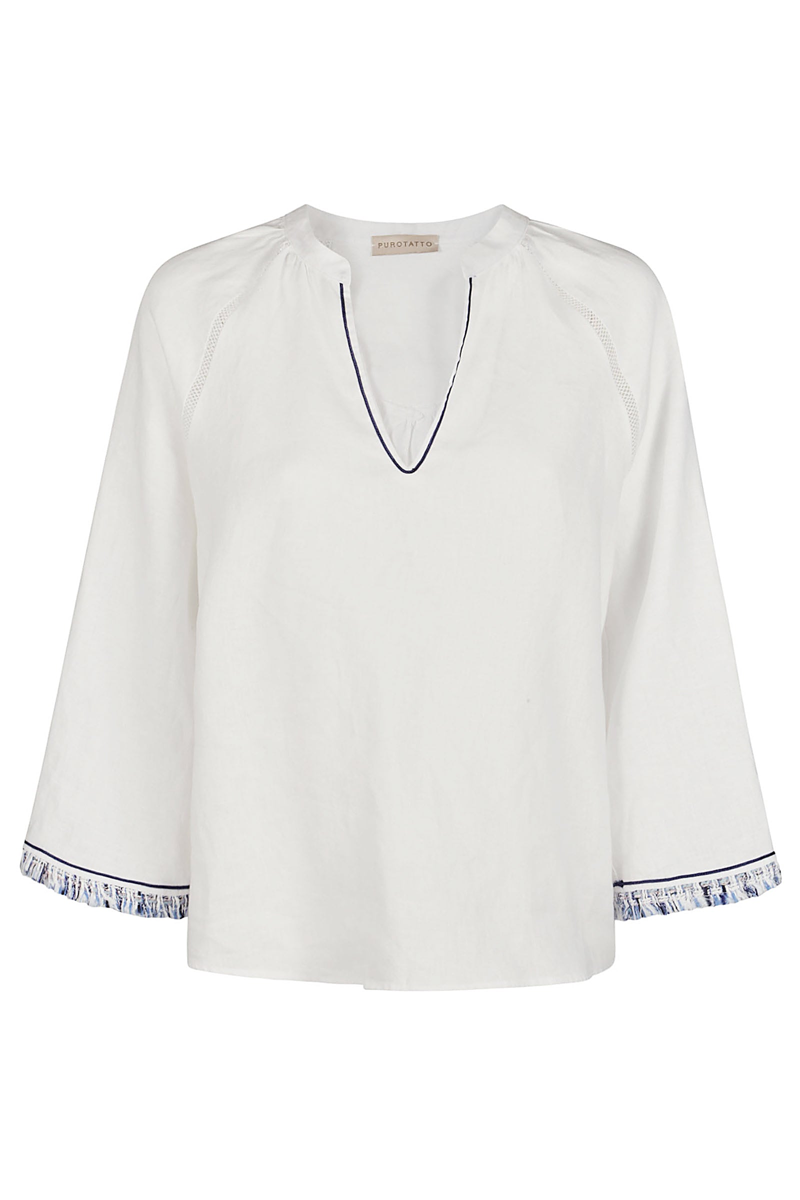 Blouse with jacquard detail