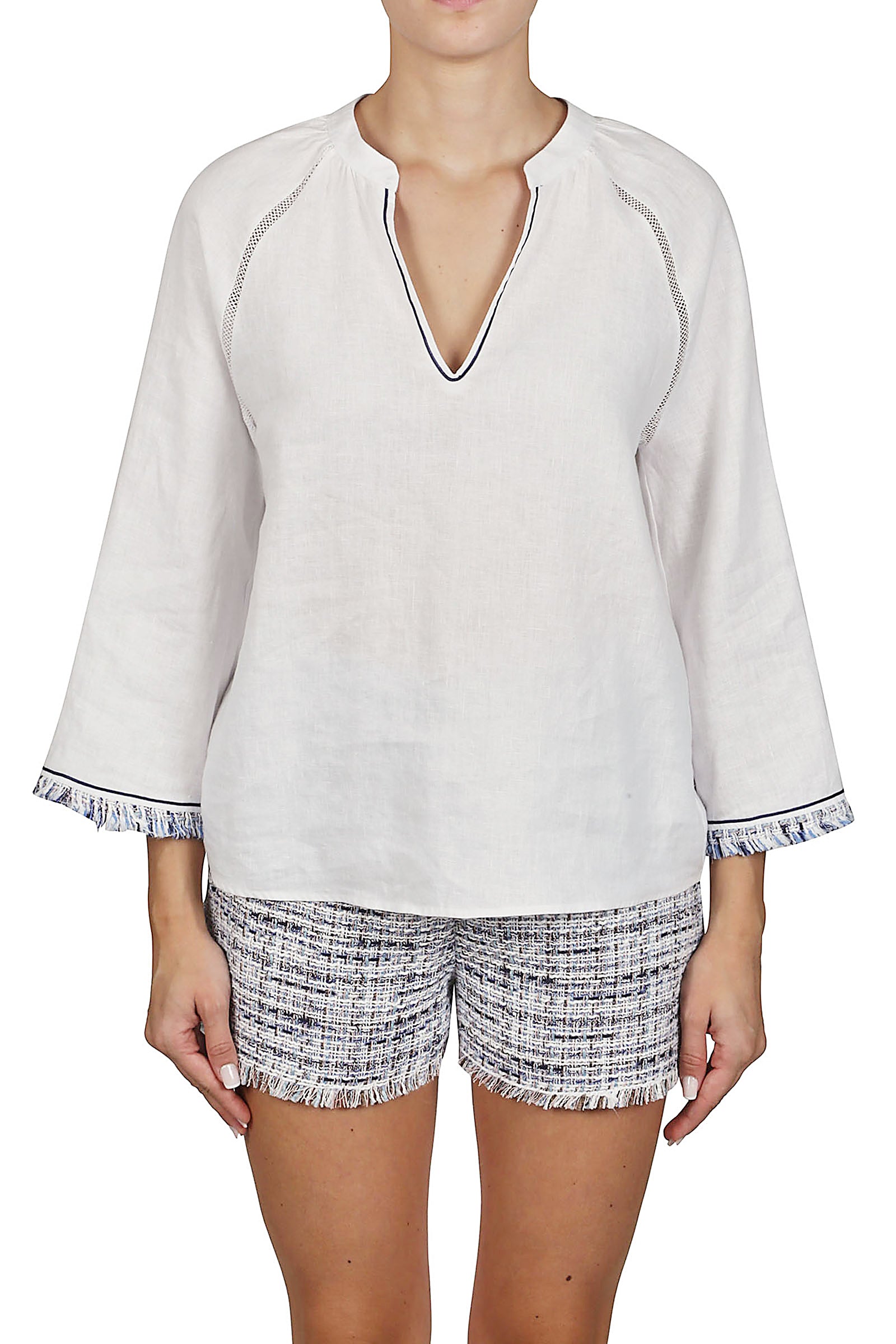 Blouse with jacquard detail