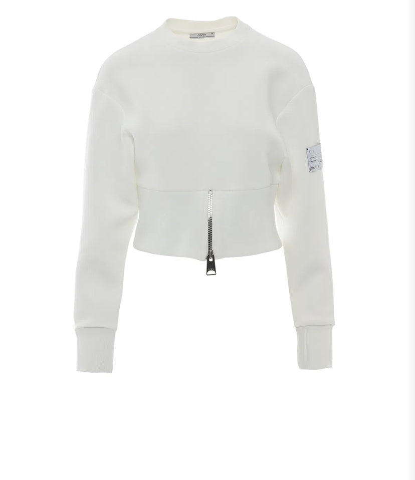 Front Hem Zipper Top