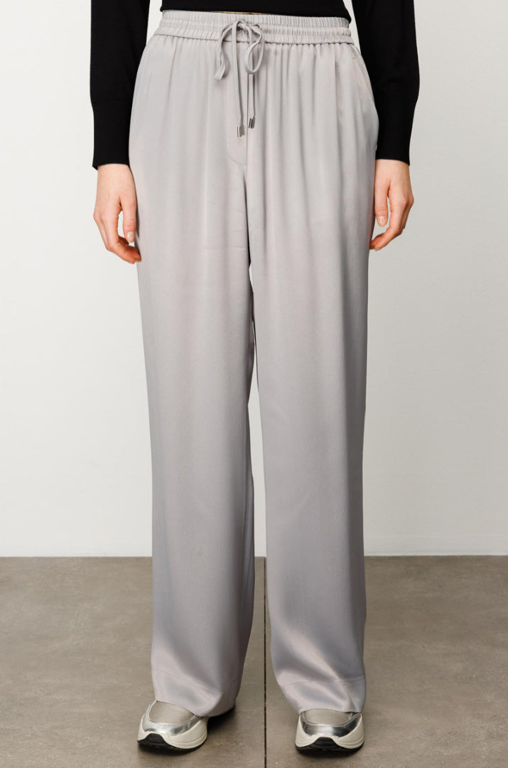 Elastane Belted Loose Cut Trousers
