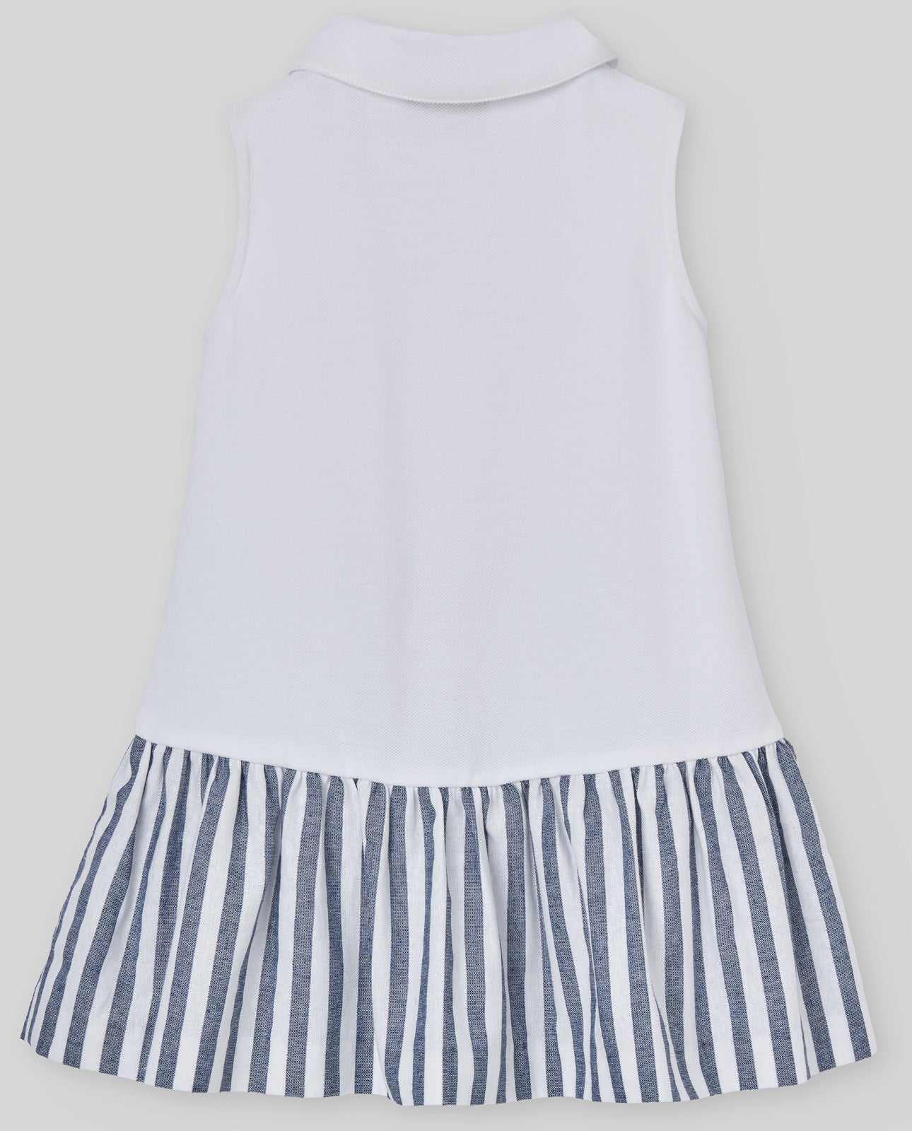 Sleeveless Polo Dress with Pleated Hem
