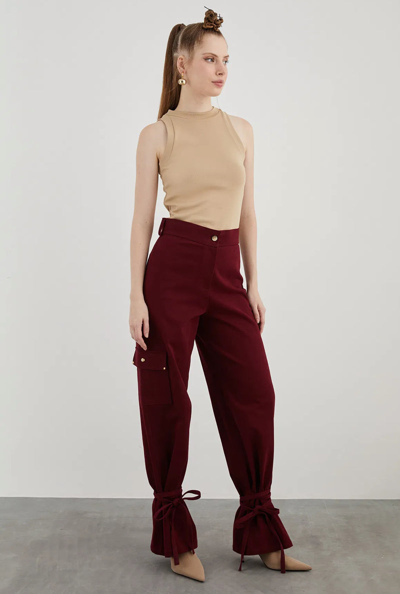 High Waist Comfort Fit Cotton Pants