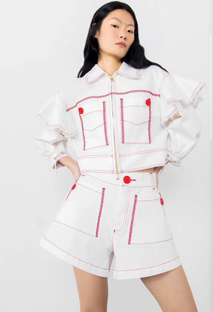 Red Stitching Detailed Set