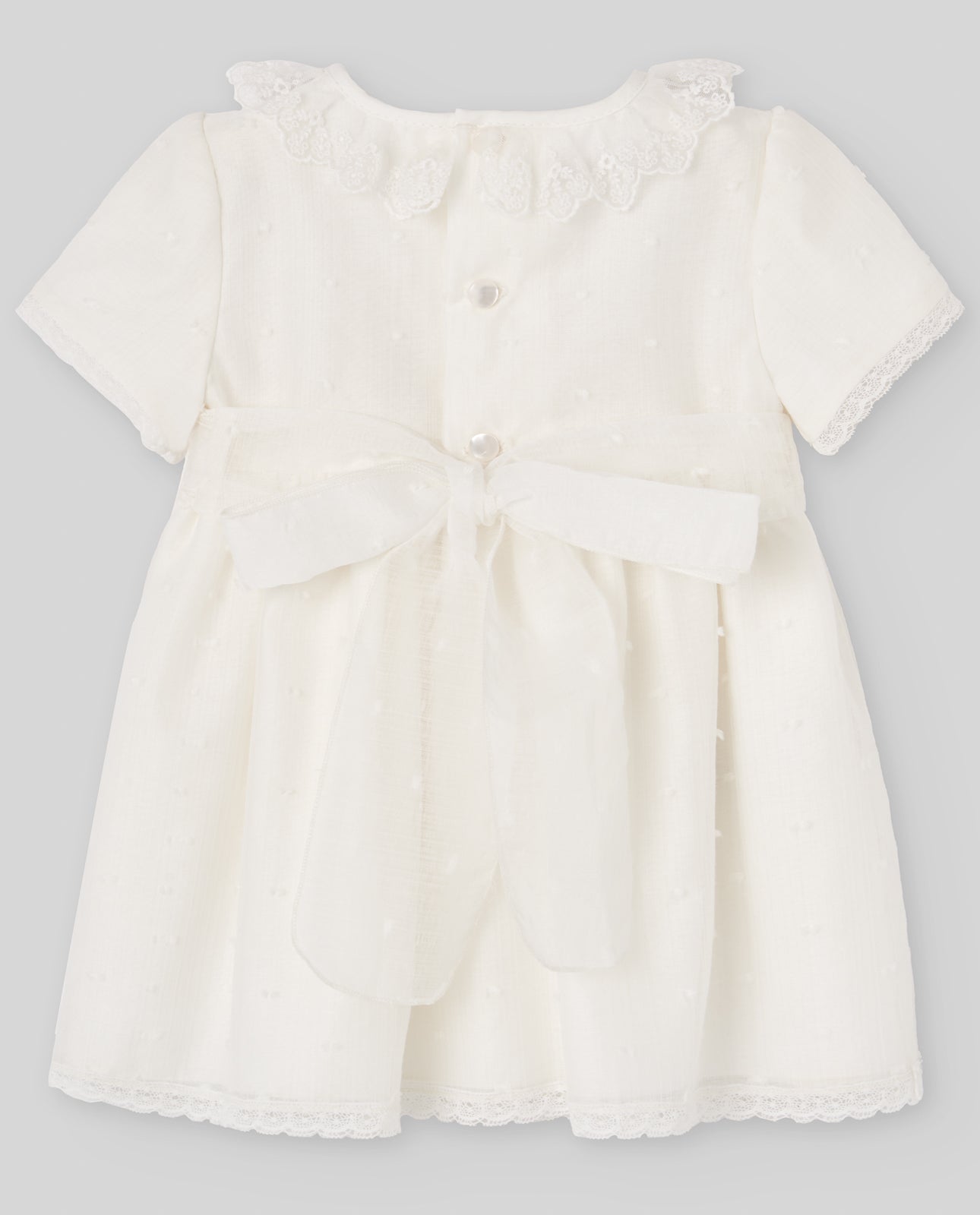 Lace Collar Dress with Bow Detail