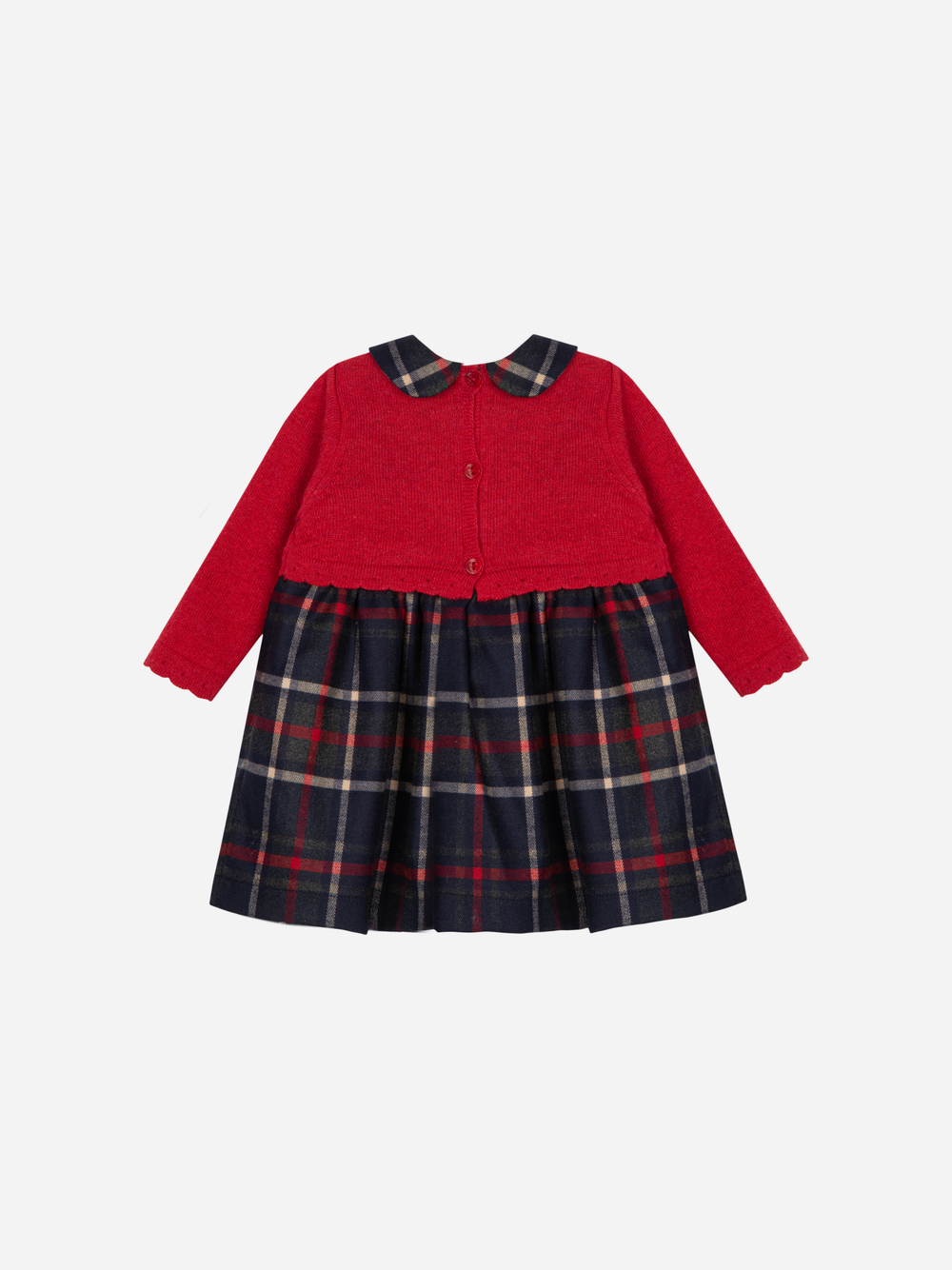 Red and marine tartan dress