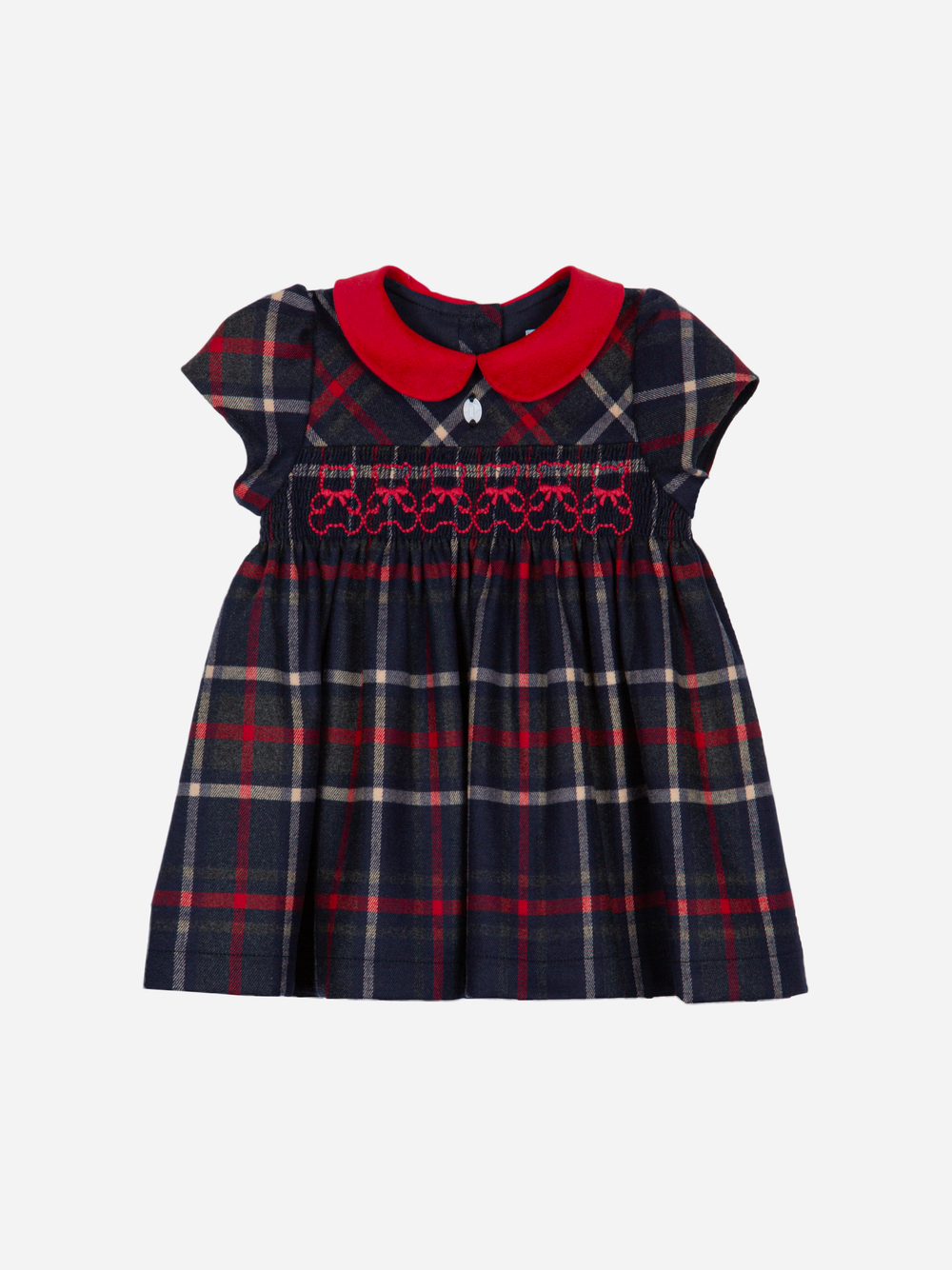 Marine and red tartan dress