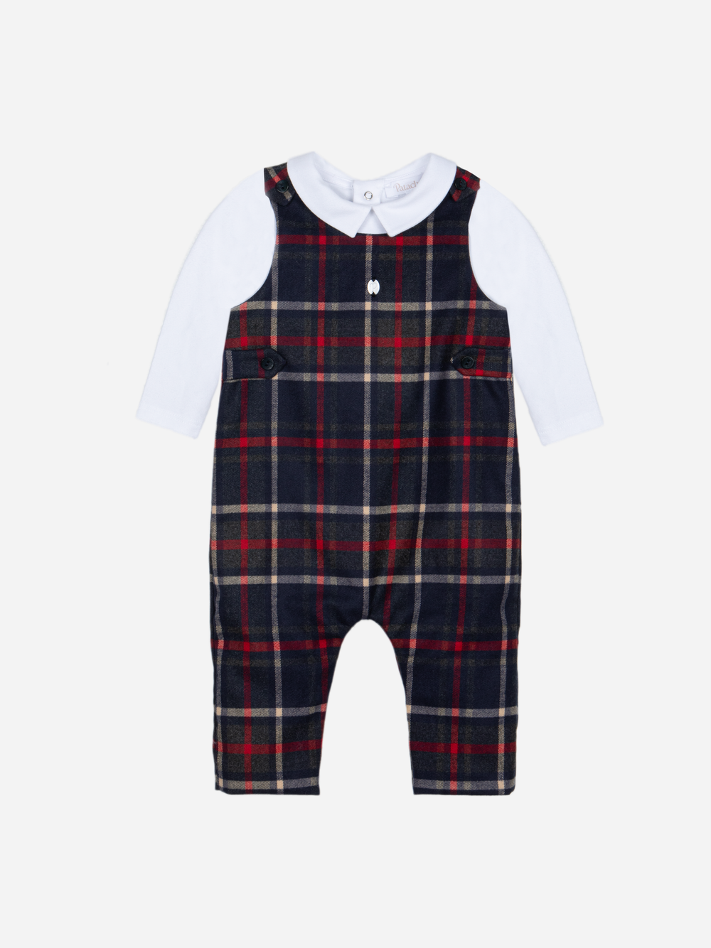Tartan and jersey romper set