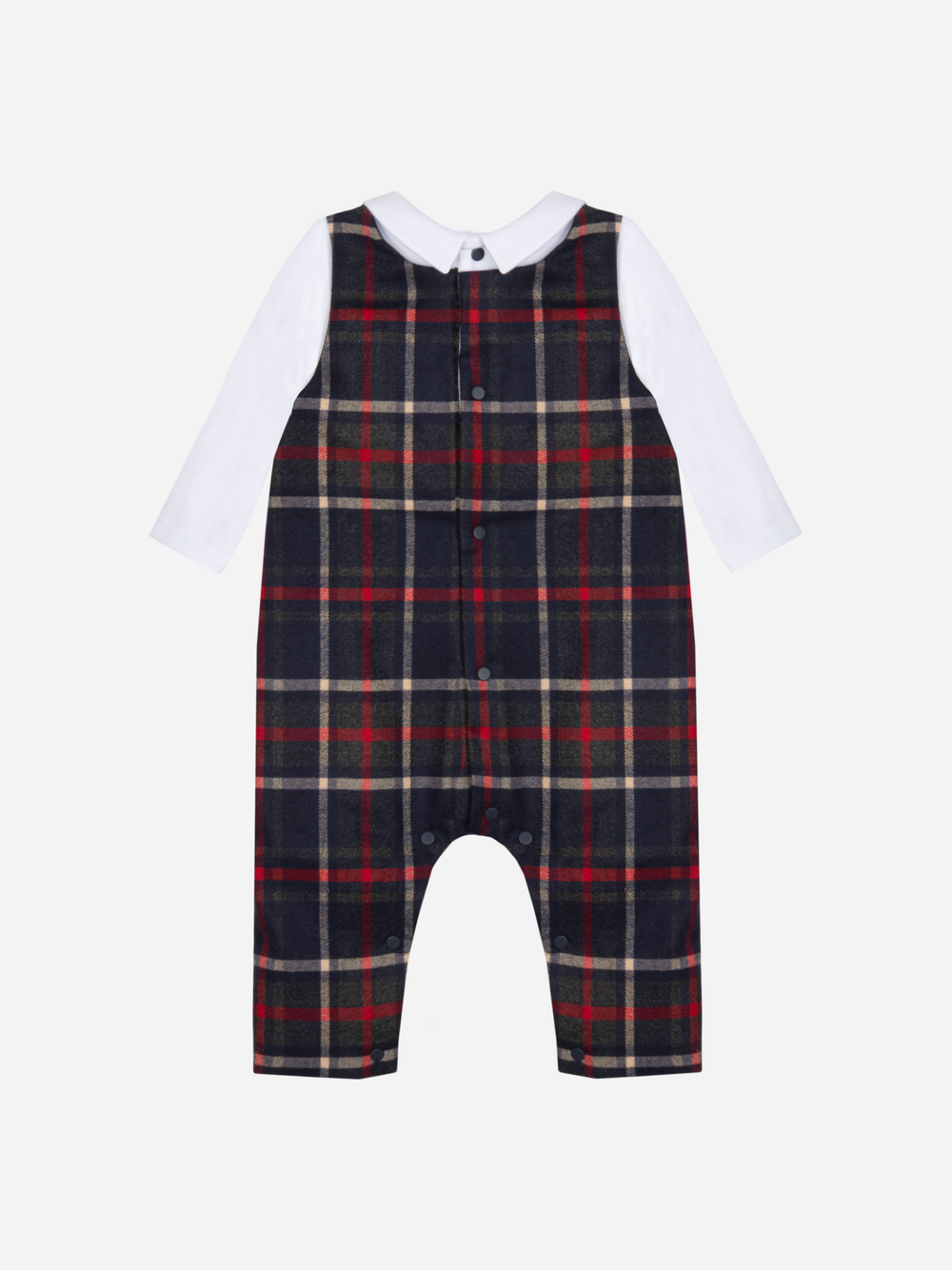 Tartan and jersey romper set