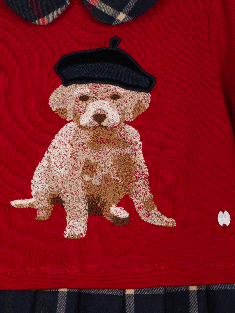Tartan dress with dog imprint