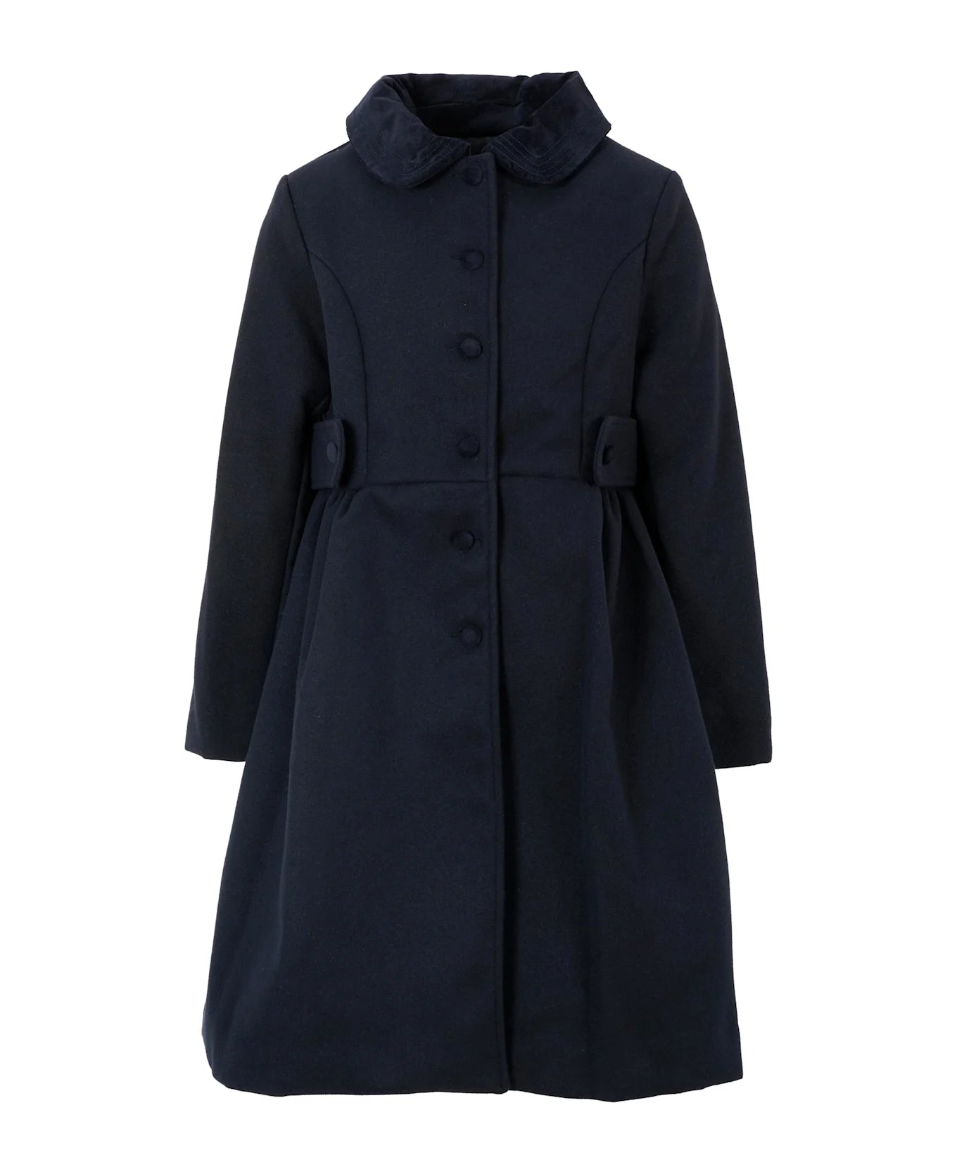 Navy coat with belt