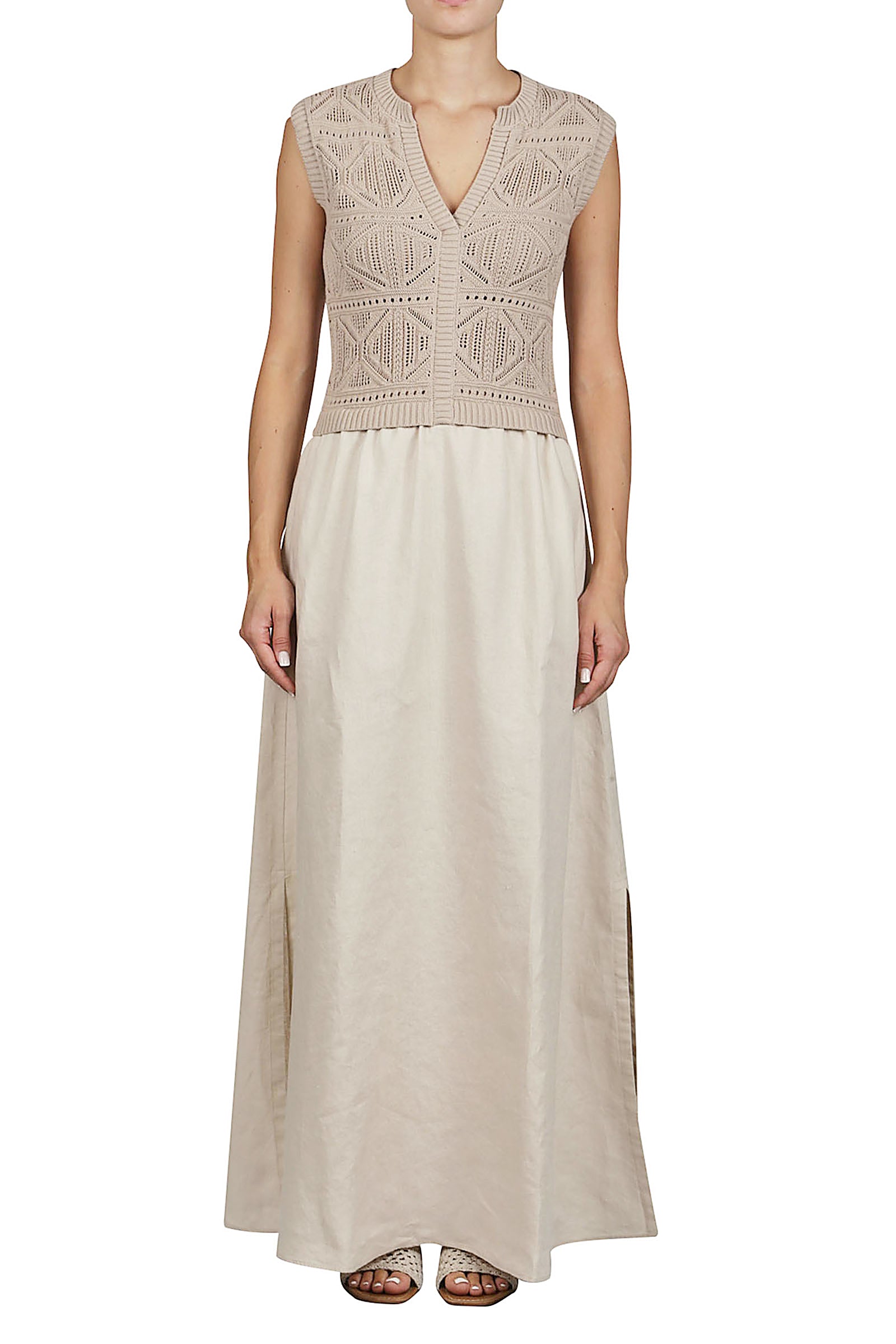 Dress with knitted body