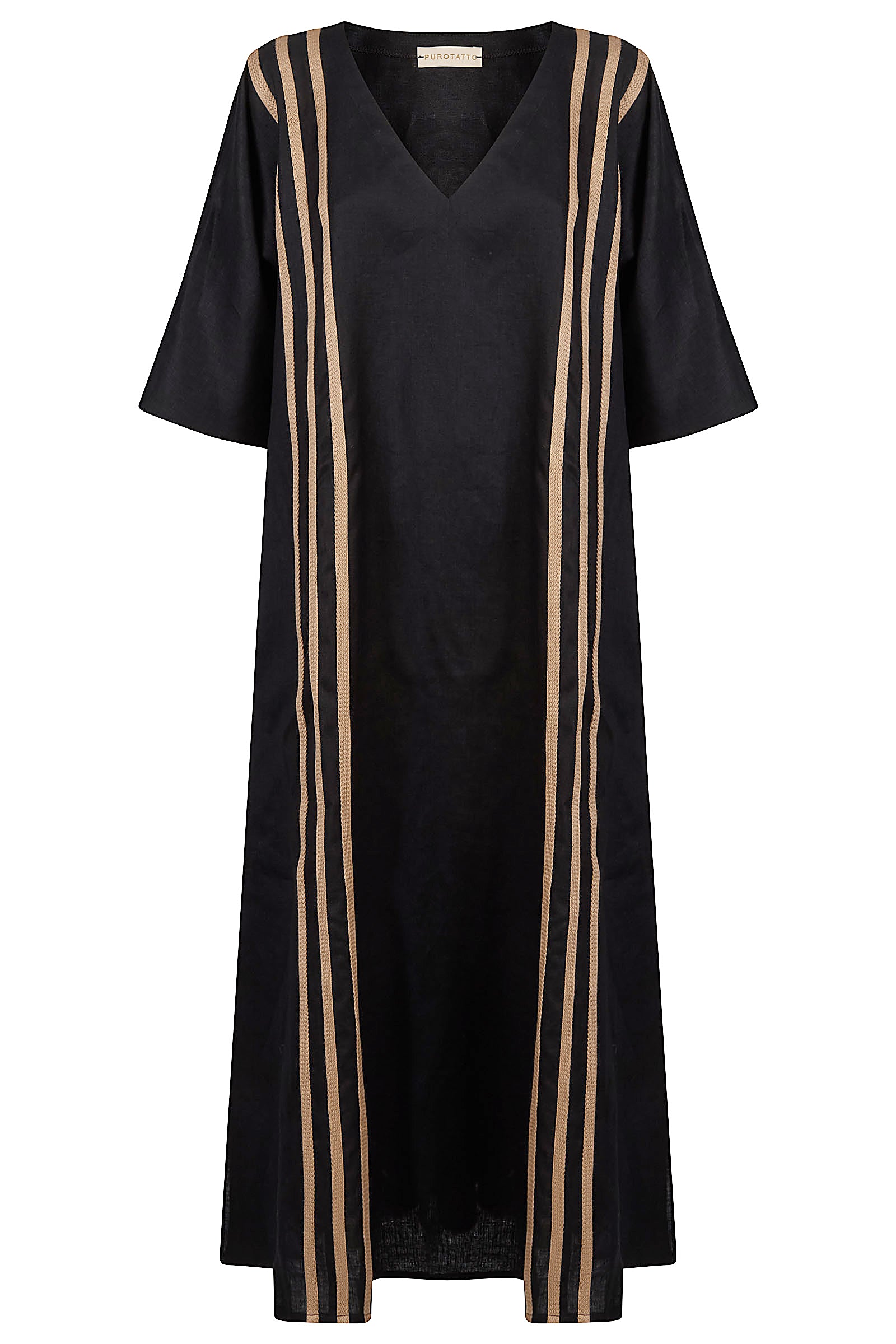 Kimono dress with knitted ribbon