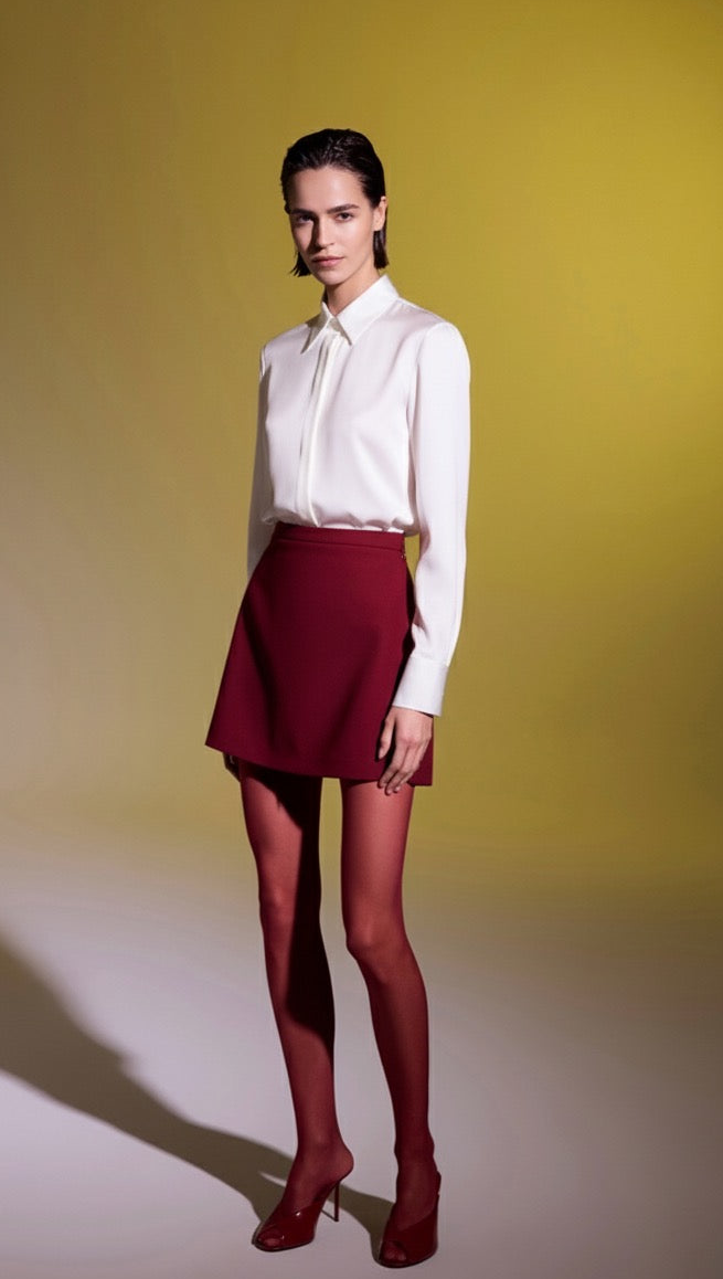 Burgundy Mini Skirt