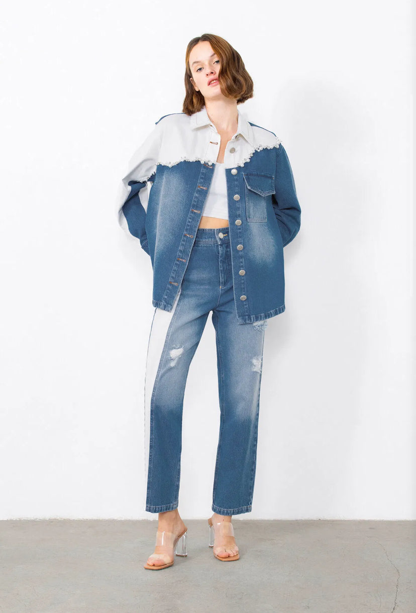 Blue Jean Shirt with Detail