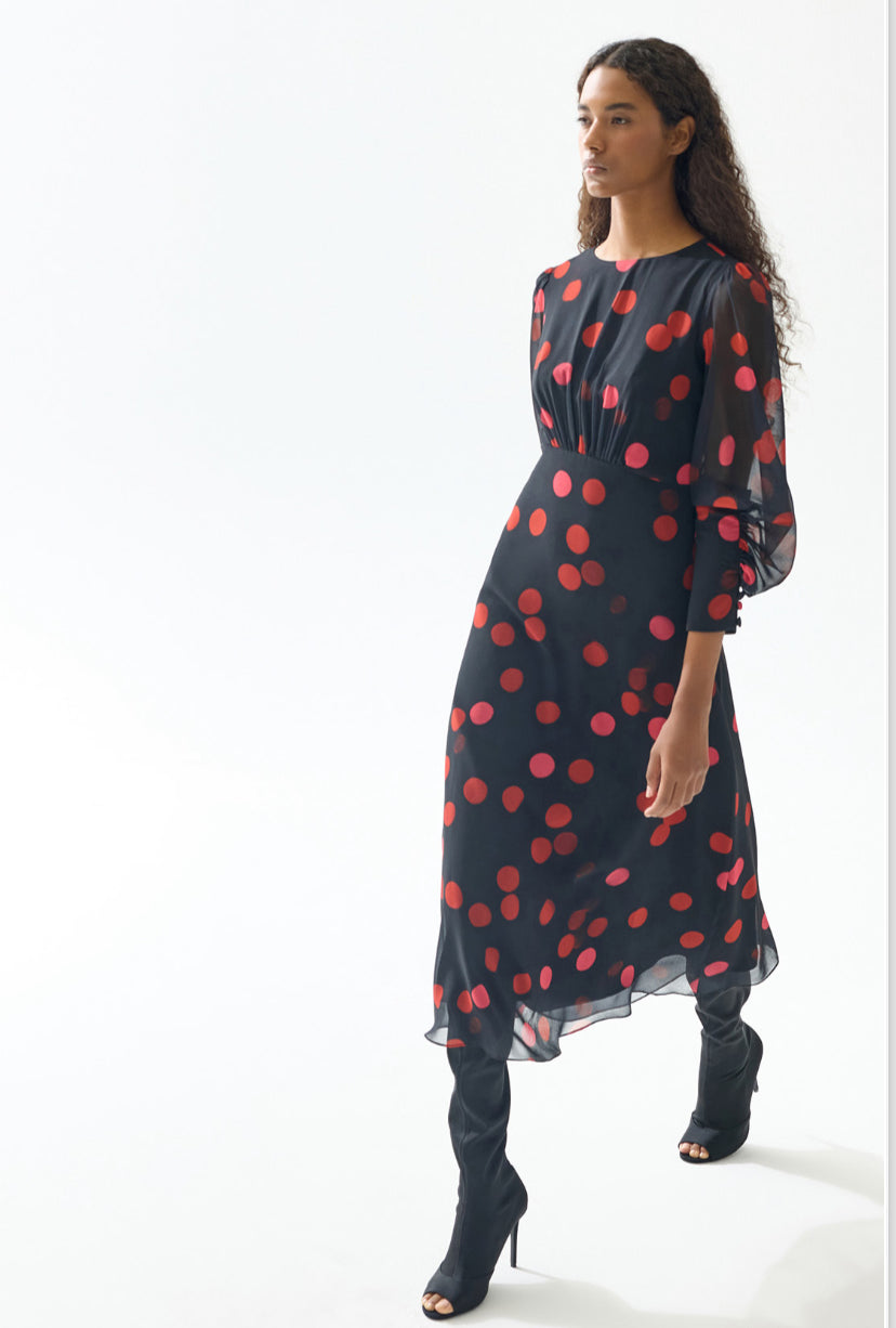 Black Dress with Red Dots
