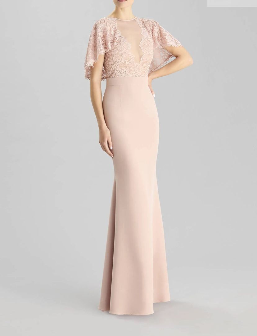 Elegant Blush Pink Evening Gown by Pronovias