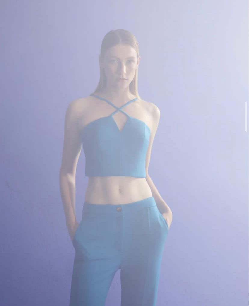 Halter Crop top Suit
